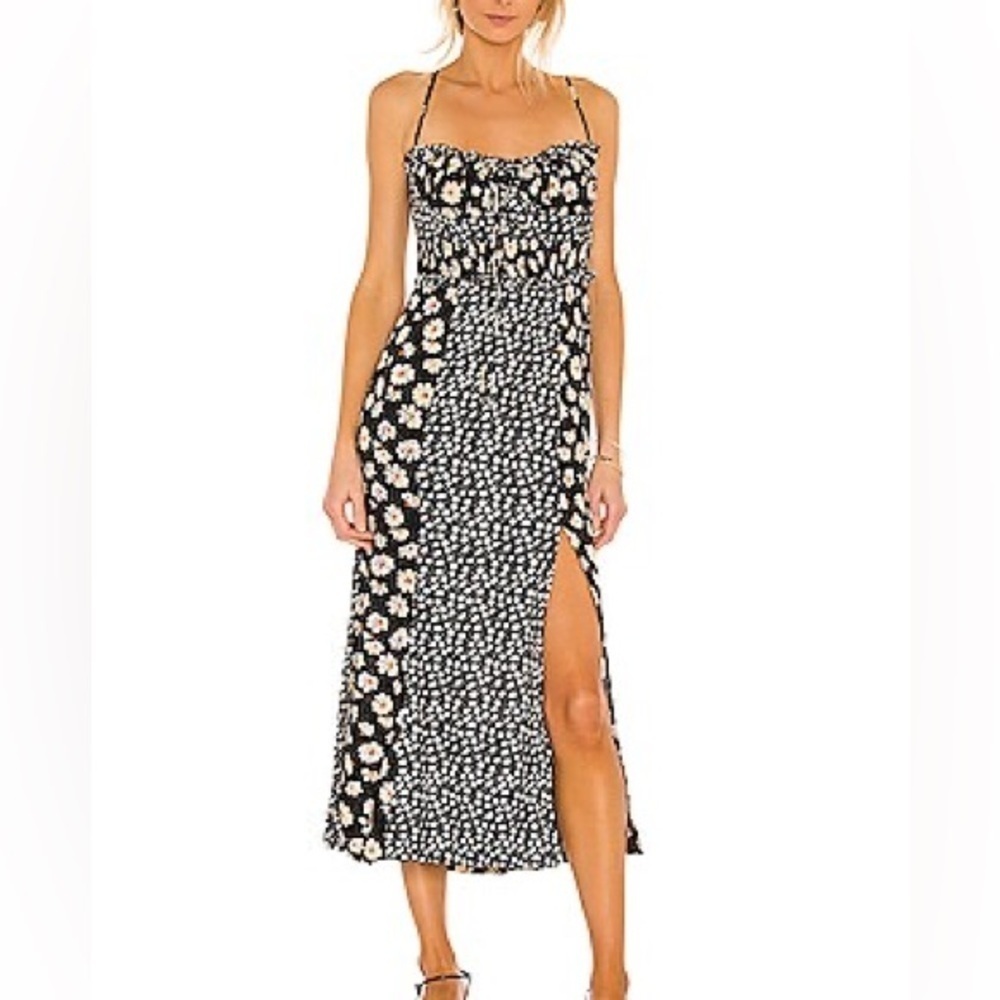 NWT Free People Tiger Lilly Midi Dress Mixed Floral Print Size Medium